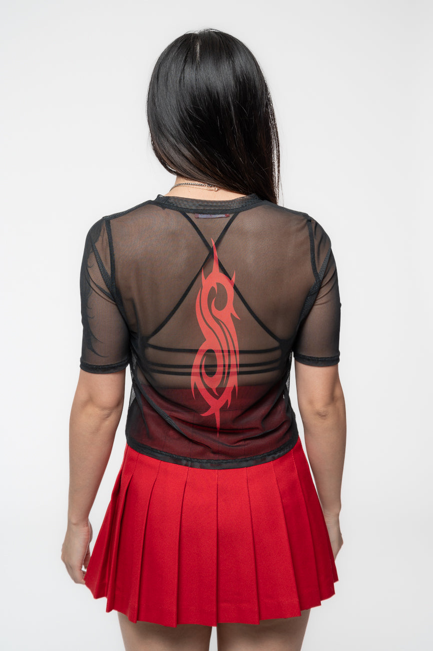 Slipknot Band Logo Back Print Mesh Crop Top product image 4