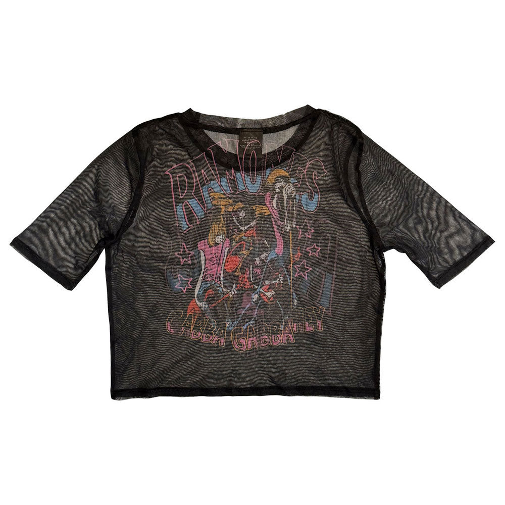 Ramones Graffiti Illustration Mesh Crop Top product image 2