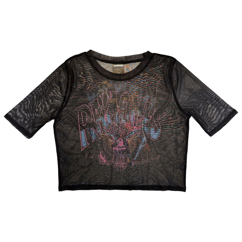 Ramones Graffiti Illustration Mesh Crop Top product image 1