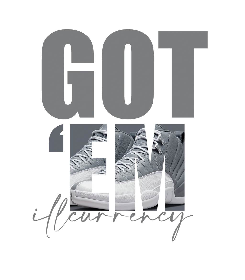Air Jordan 12 “Stealth” | illCurrency White T-Shirt (Got Em)