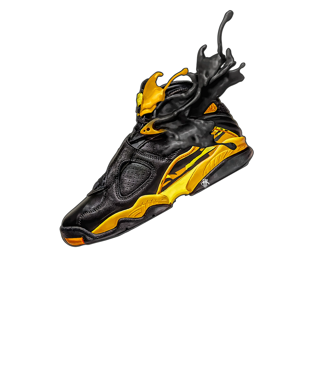 Air Jordan 8 “Taxi” Black T-Shirt (SPLASH SHOE)