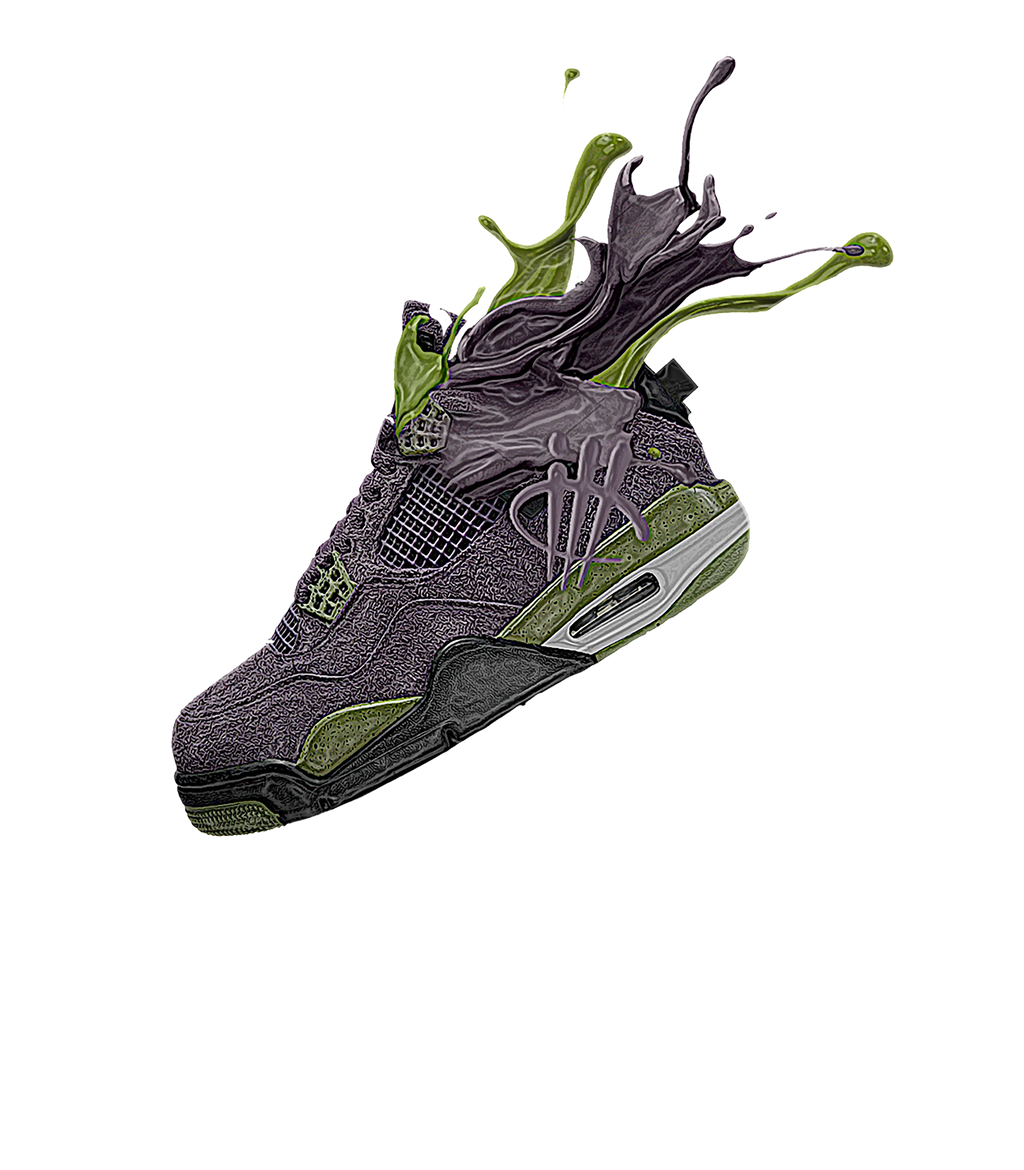 Air Jordan 4 Canyon Purple - Black T-Shirt (Splash 4)