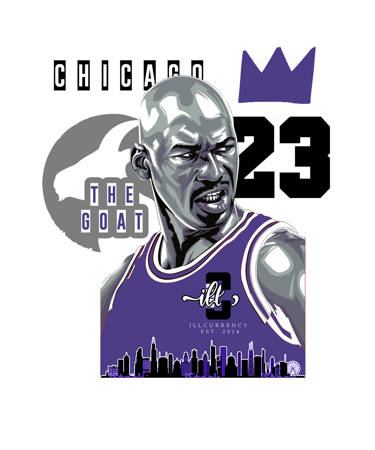 AIR JORDAN 3 "DARK IRIS" White T-Shirt (The Goat)