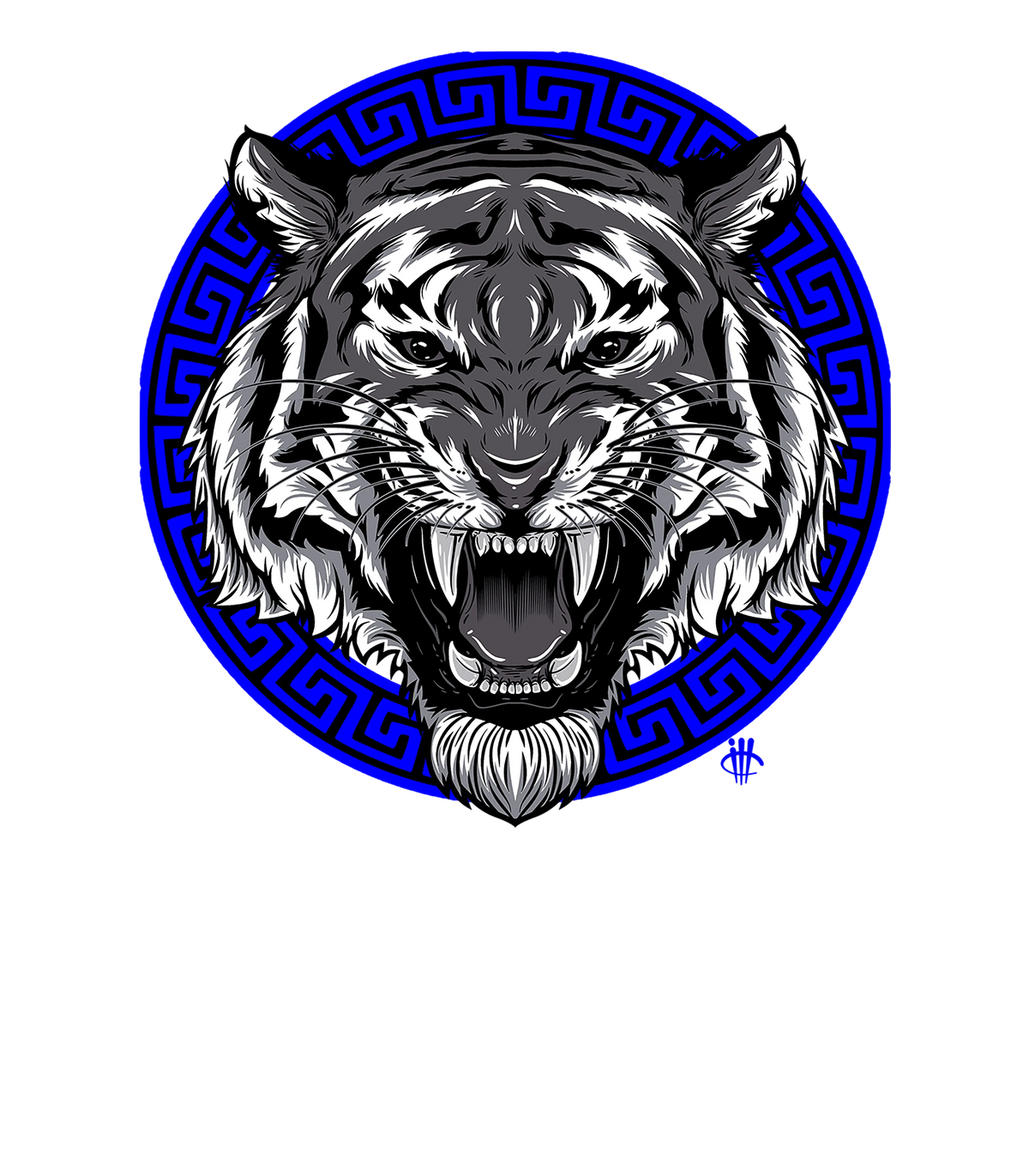 Air Jordan 12 WMNS “Hyper Royal” Black T-Shirt (ANGRY TIGER)