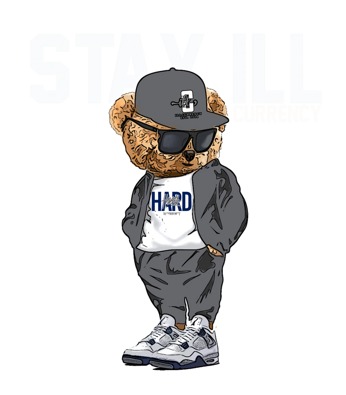 Air Jordan 4 “Midnight Navy” Navy Blue T-Shirt (Stay ill Bear)