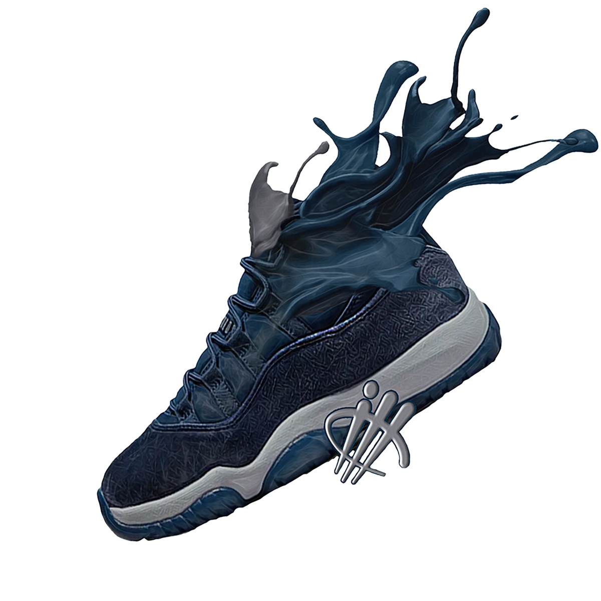 Air Jordan 11 WMNS “Midnight Navy” White T-Shirt (SPLASH SHOE)