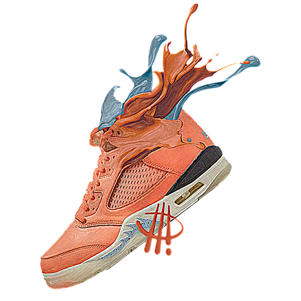 DJ Khaled x Air Jordan 5 “Crimson Bliss” White T-Shirt (Khaled splash)