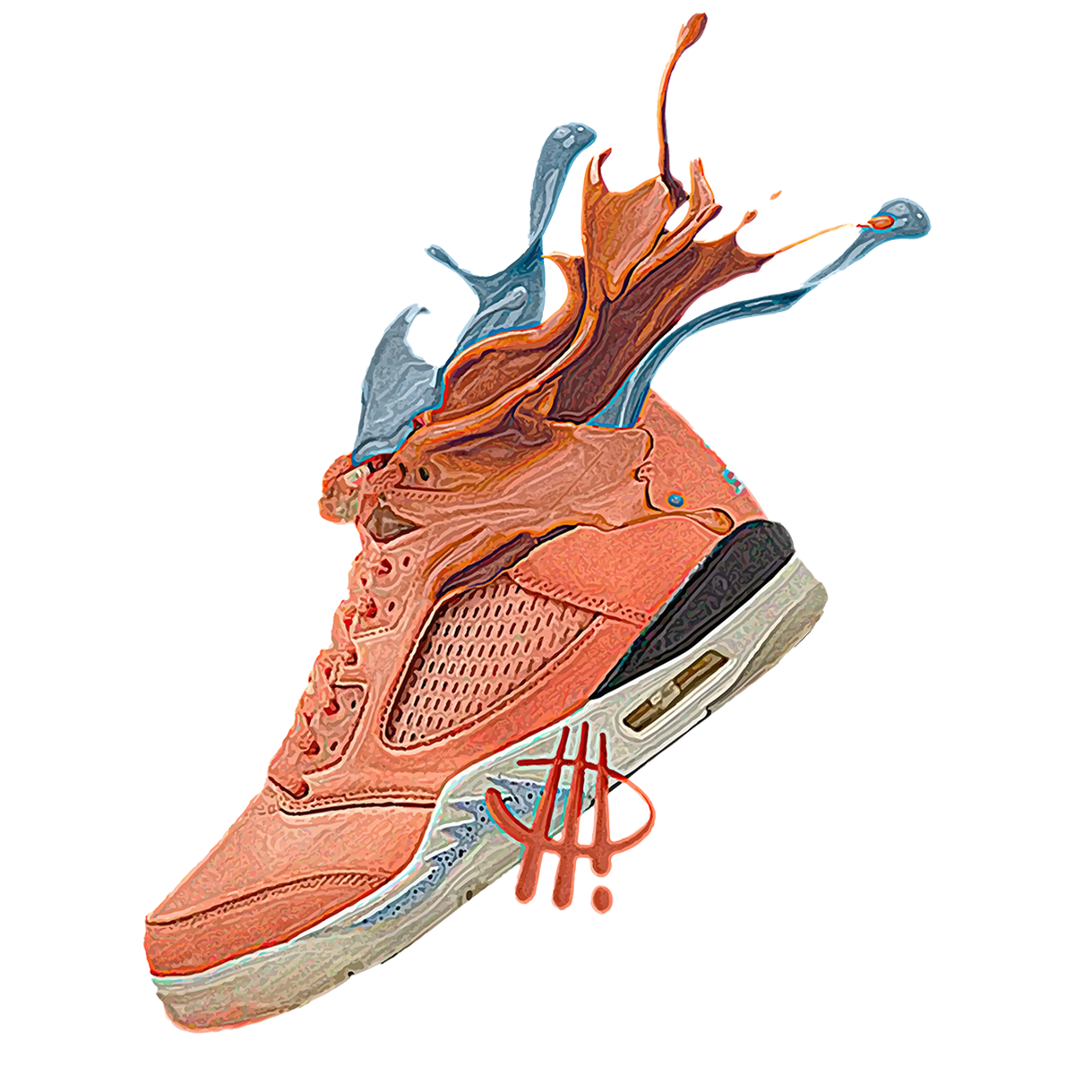 DJ Khaled x Air Jordan 5 “Crimson Bliss” White T-Shirt (Khaled splash)
