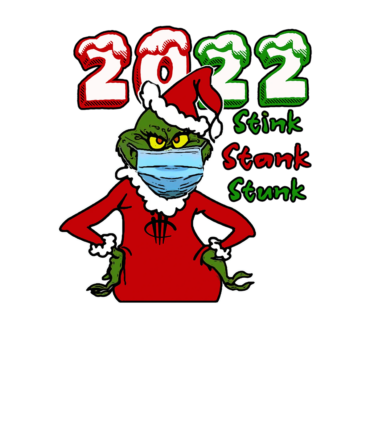 CHRISTMAS UGLY SWEATERS Black T-Shirt (Stink Stank Stunk) product image 1