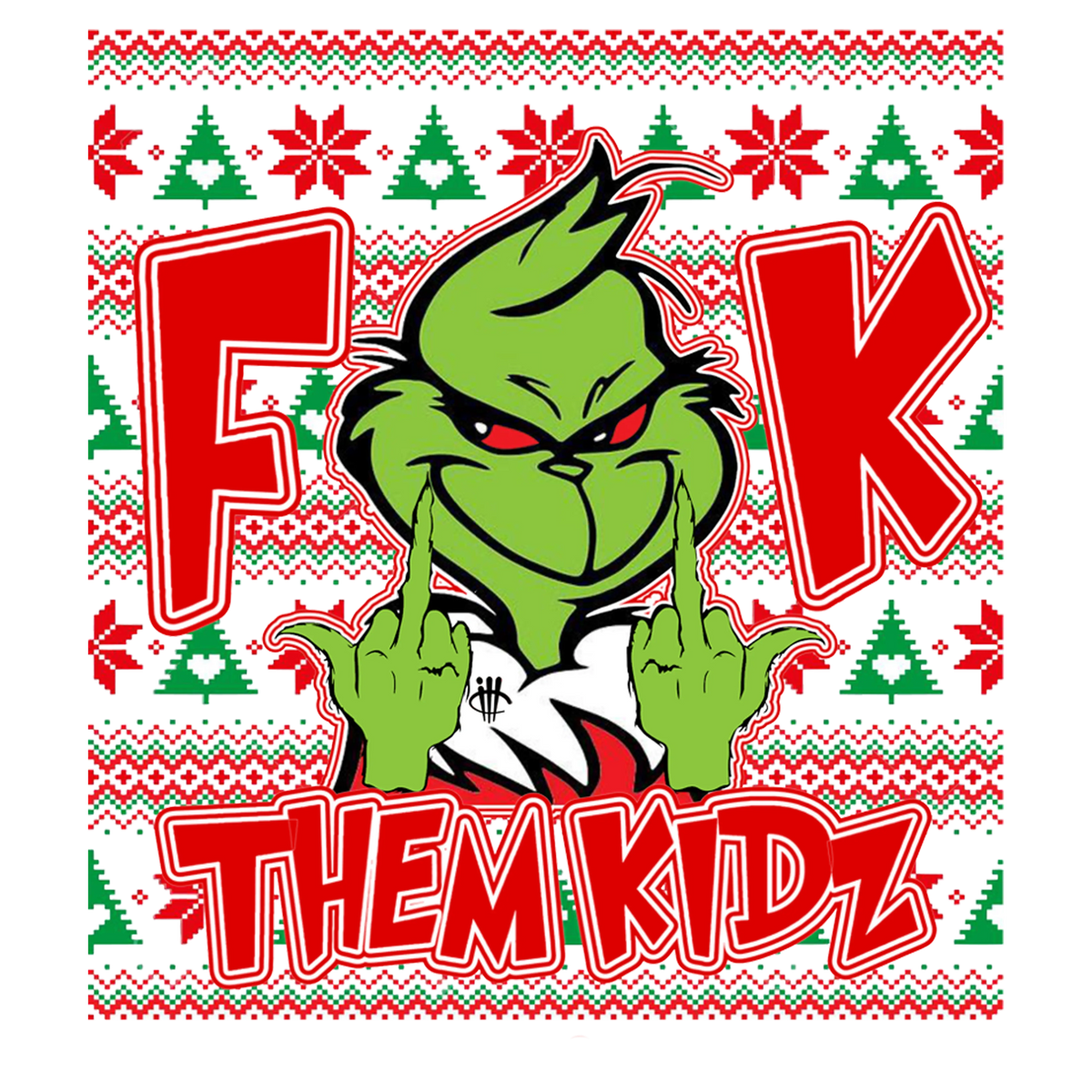 CHRISTMAS UGLY SWEATERS Black T-Shirt (Fck Them Kidz) product image 1