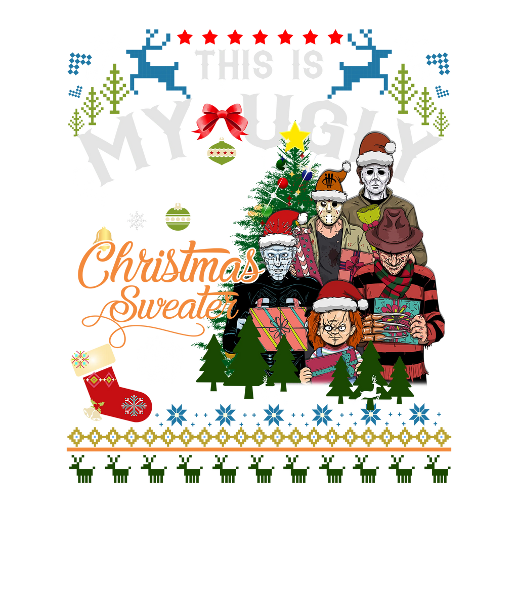CHRISTMAS UGLY SWEATERS Red T-Shirt (This My Sweater) product image 1