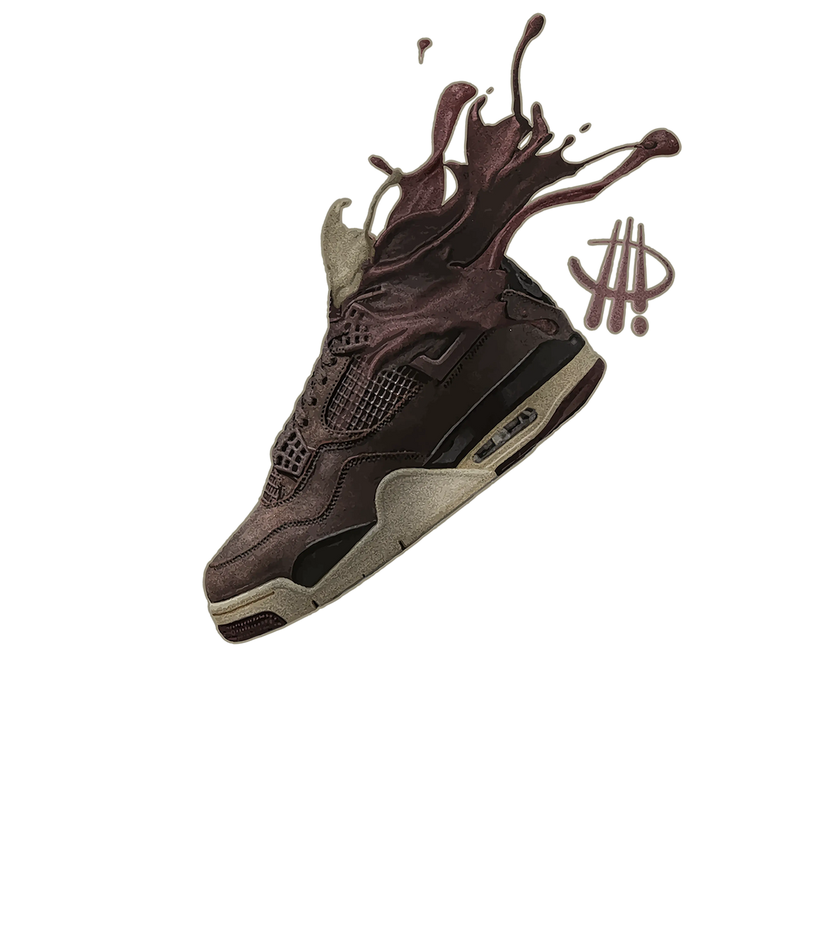 A Ma Maniere x Air Jordan 4 SP "Violet Ore" Black T-Shirt (SPLASH)