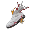Air Jordan 7 “Cardinal” Black T-Shirt (SPLASH)