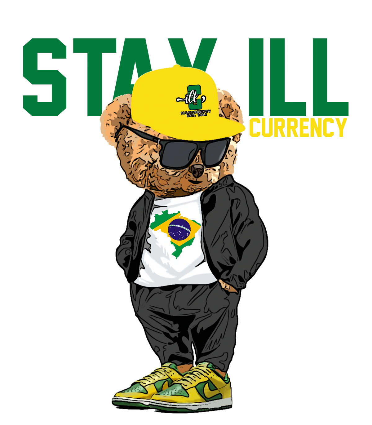 Nike Dunk Low “Reverse Brazil” White T-Shirt (Stay ill Bear)