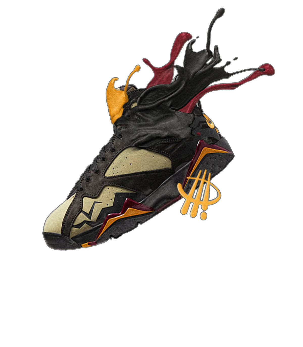 Air Jordan 7 “Black Olive” Black T-Shirt (SPLASH)