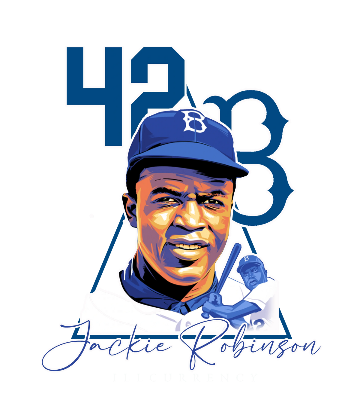 Air Jordan 1 High OG “True Blue” Grey T-Shirt (Jackie Robinson)