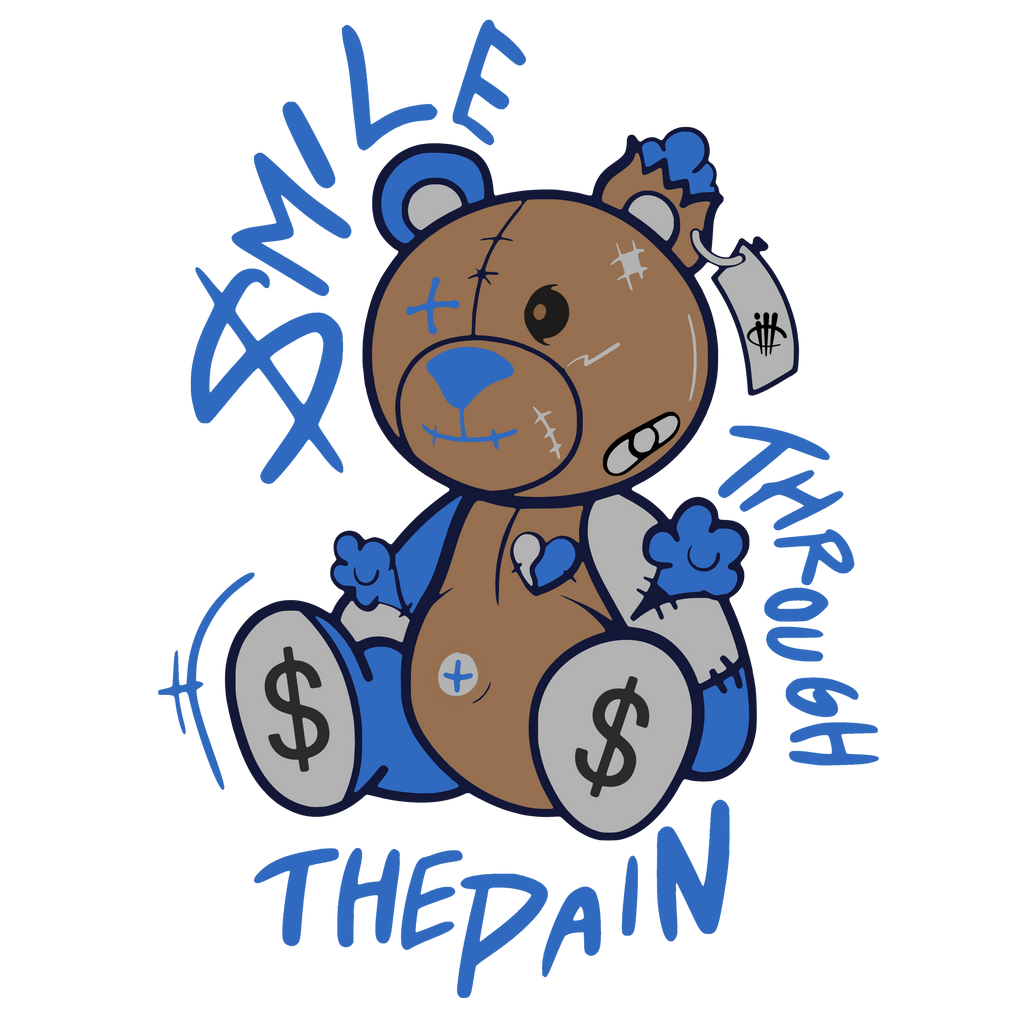 Air Jordan 1 High OG “True Blue” Grey T-Shirt (SMILE)