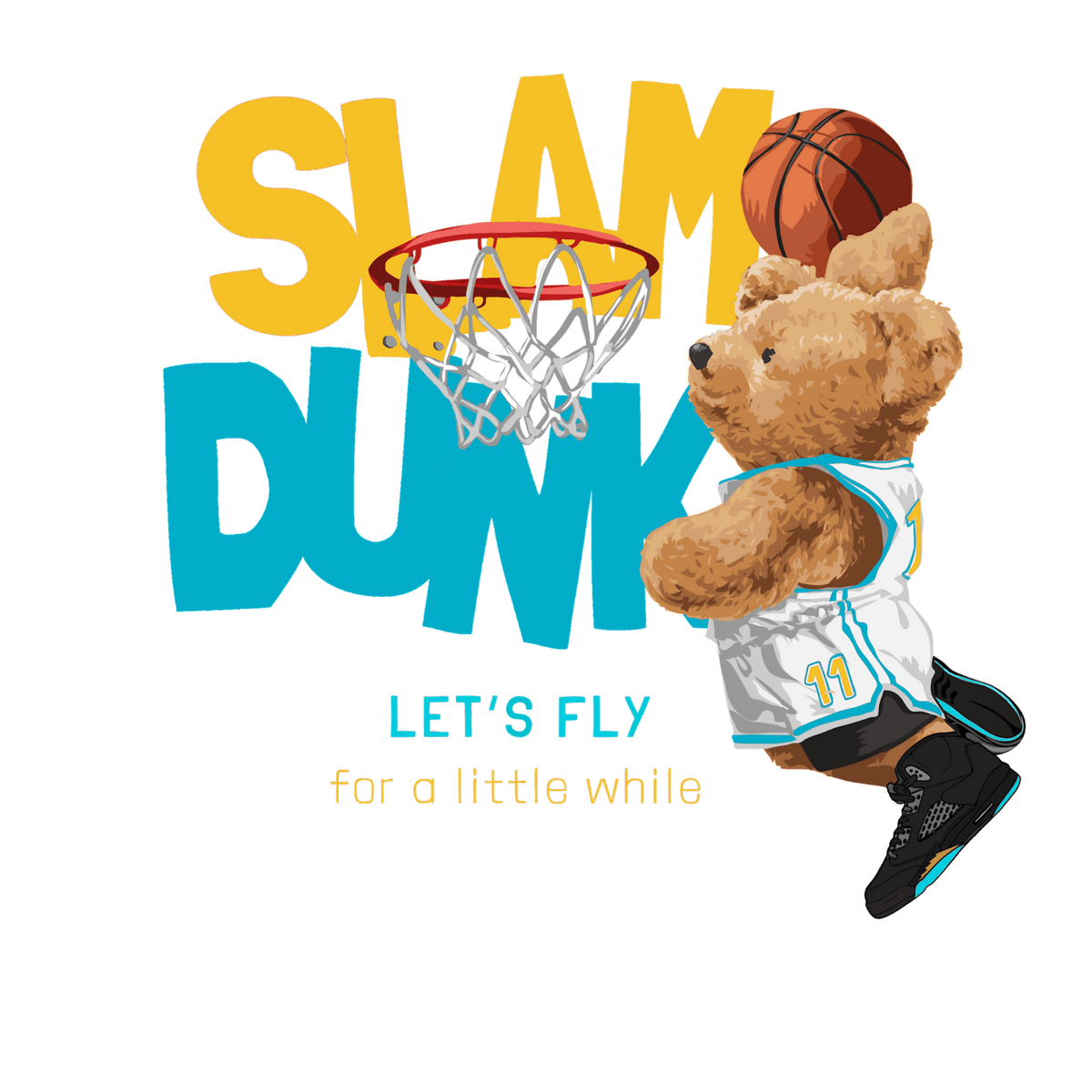Air Jordan 5 Aqua - Black T-Shirt (slam dunk)