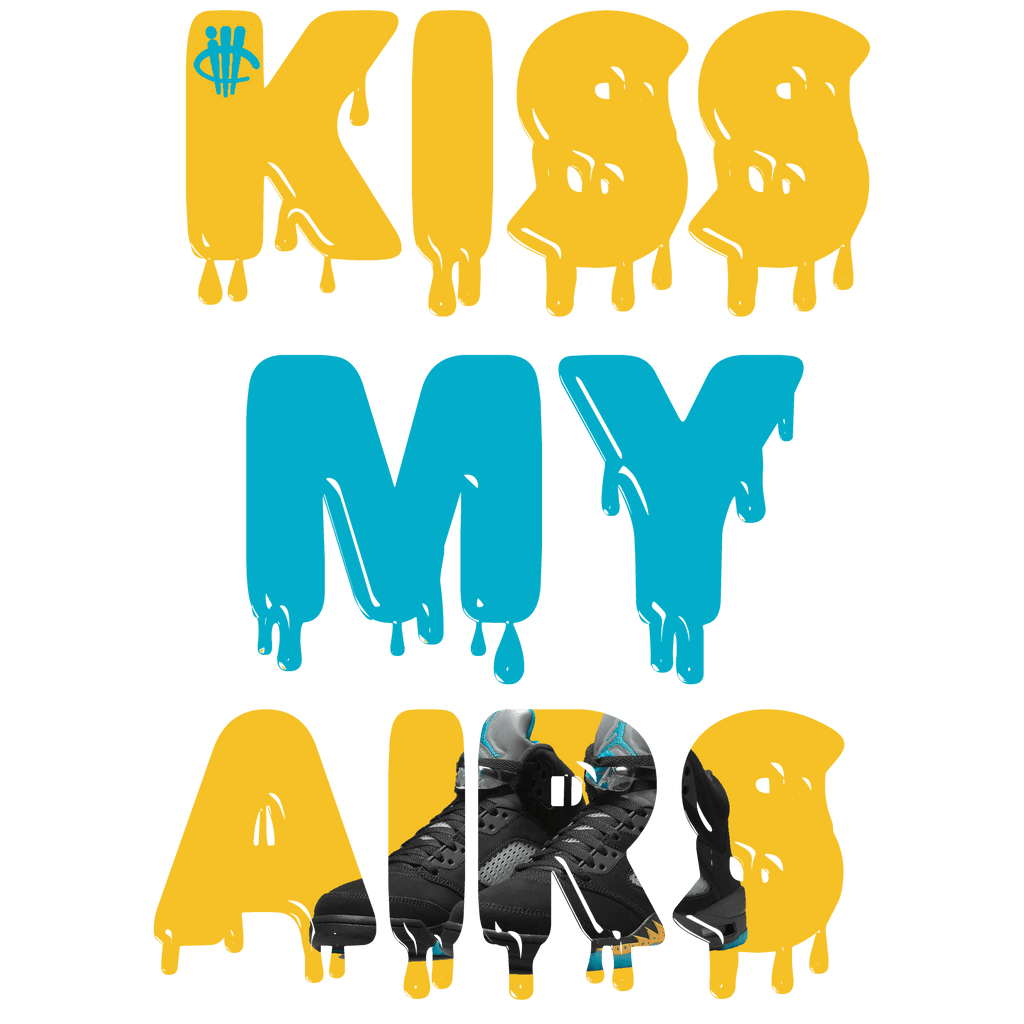 Air Jordan 5 Aqua - Black T-Shirt (KISS MY AIRS)