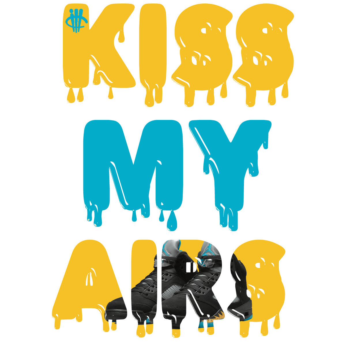 Air Jordan 5 Aqua - Black T-Shirt (KISS MY AIRS)