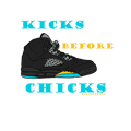 Air Jordan 5 Aqua - Black T-Shirt (KICKS BEFORE CHICKS)