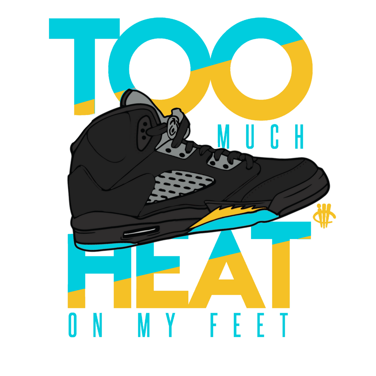 Air Jordan 5 Aqua - Black T-Shirt (too  much heat)