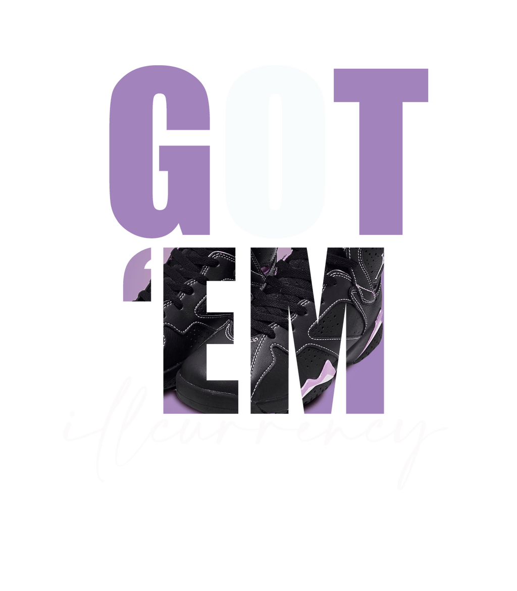 Air Jordan 7 GS “Barely Grape” Black T-Shirt (Got Em)