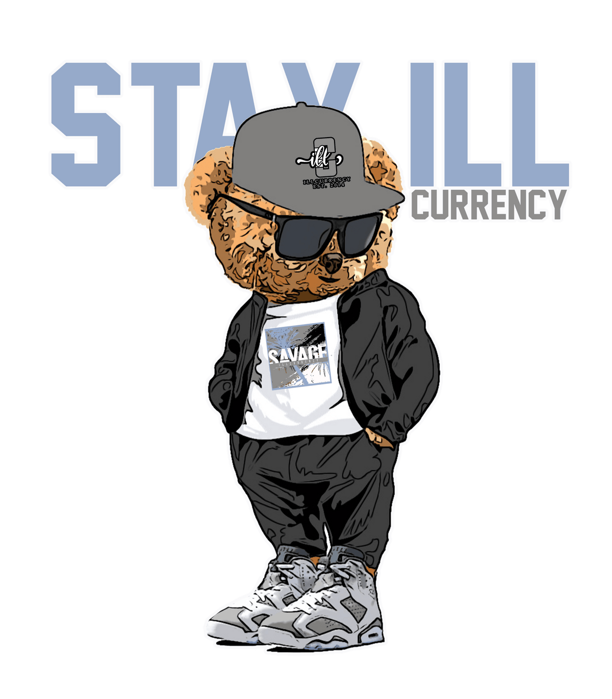 Air Jordan 6 “Cool Grey” White T-Shirt (Stay ill Bear)