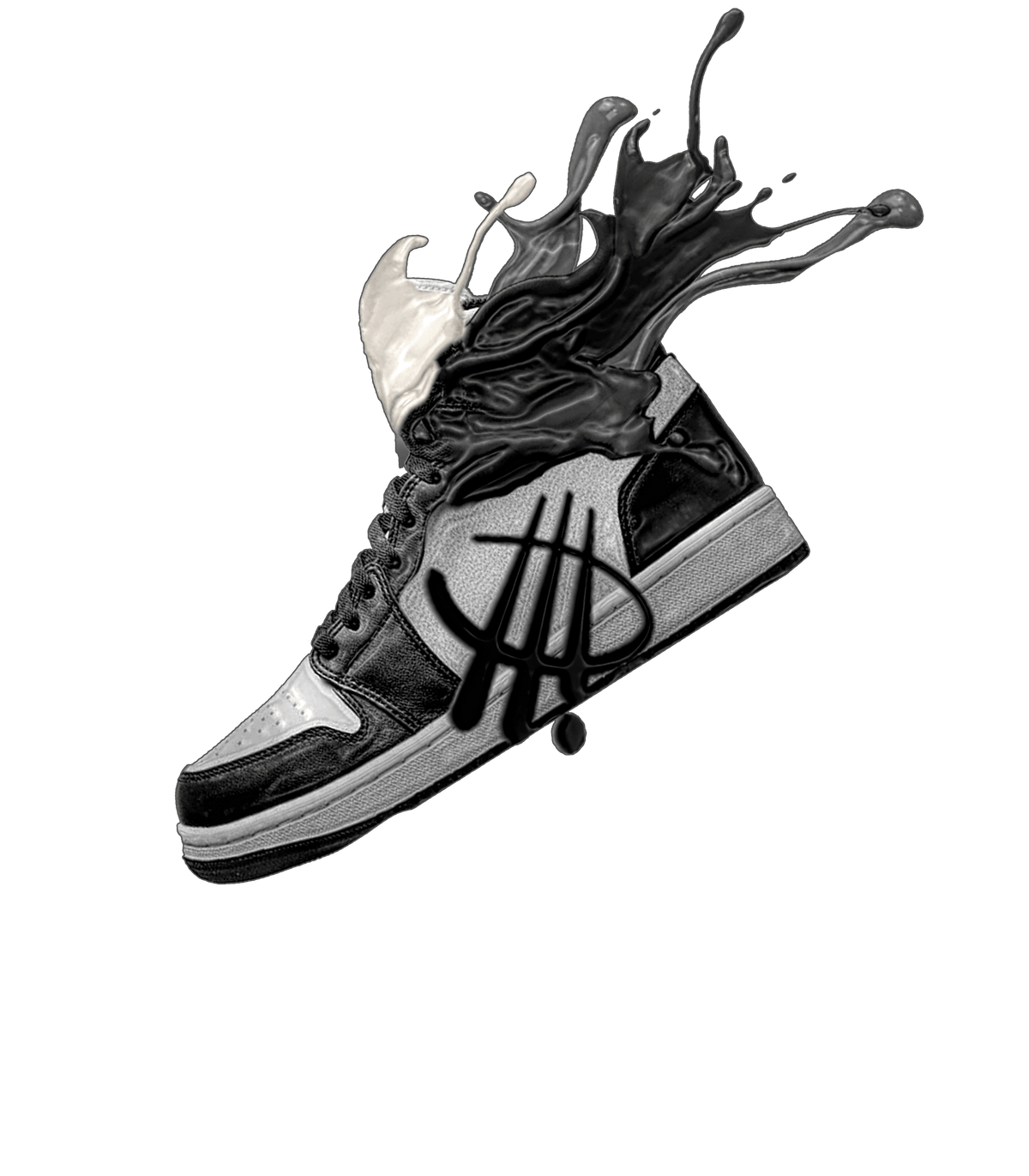 Air Jordan 1 High 85 Black White - Black T-Shirt (SPLASH)