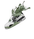 Air Jordan 4 Seafoam aka “Oil Green” - Black T-Shirt (SPLASH 4)