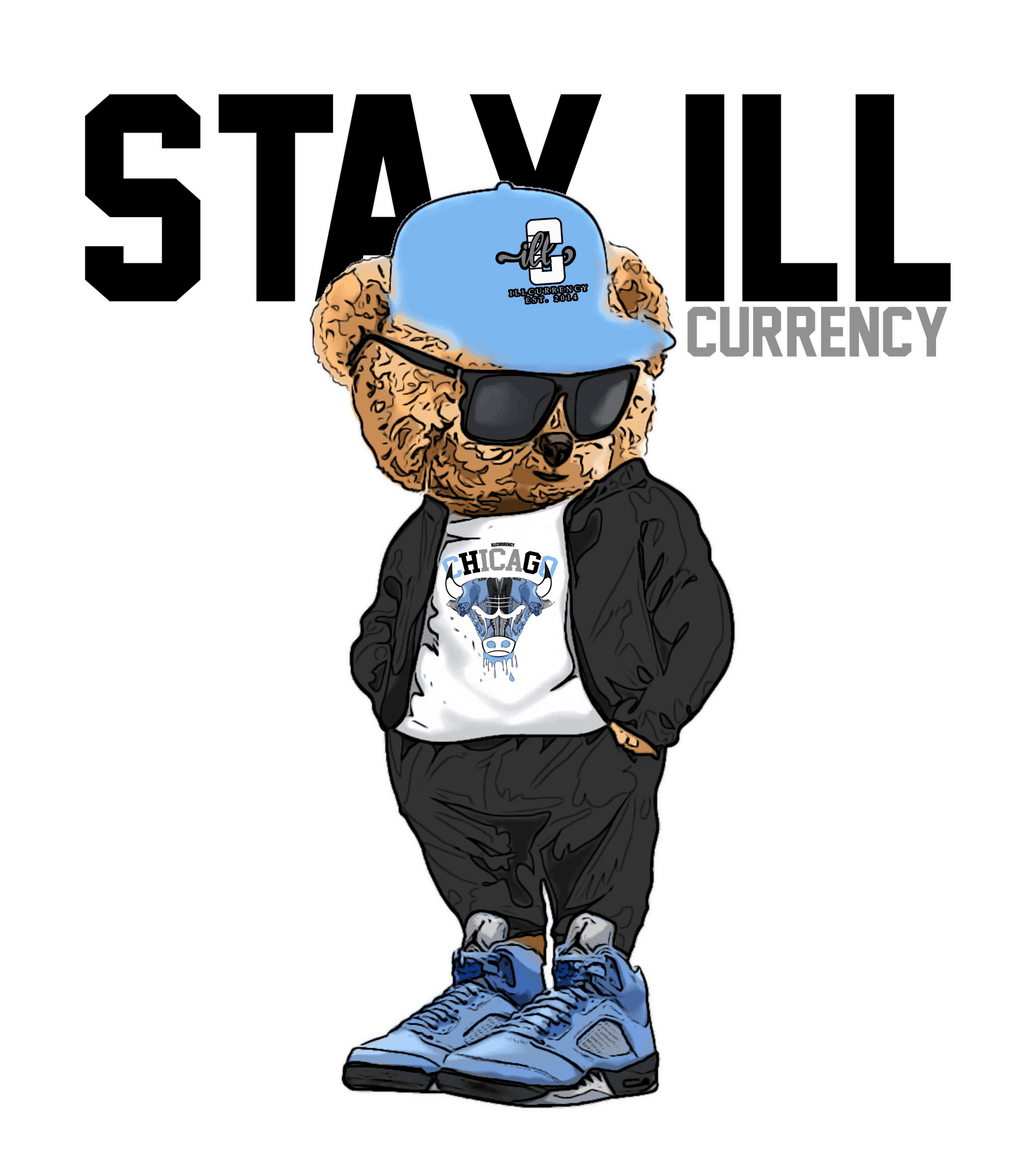 Air Jordan 5 “UNC” Black T-Shirt (Stay ill Bear)