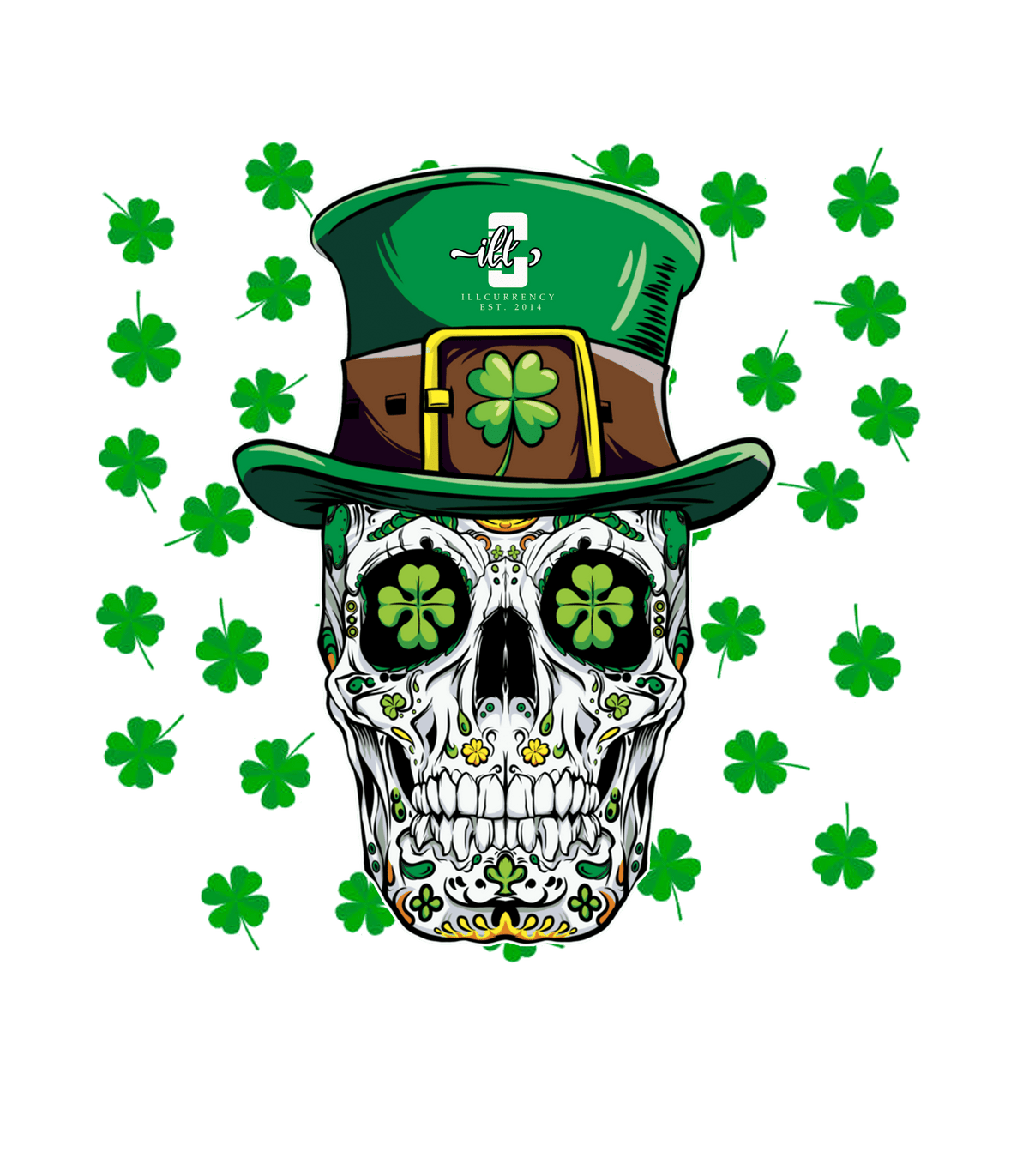 St. Pattys Collection White T-Shirt (St cool skeleton) product image 1