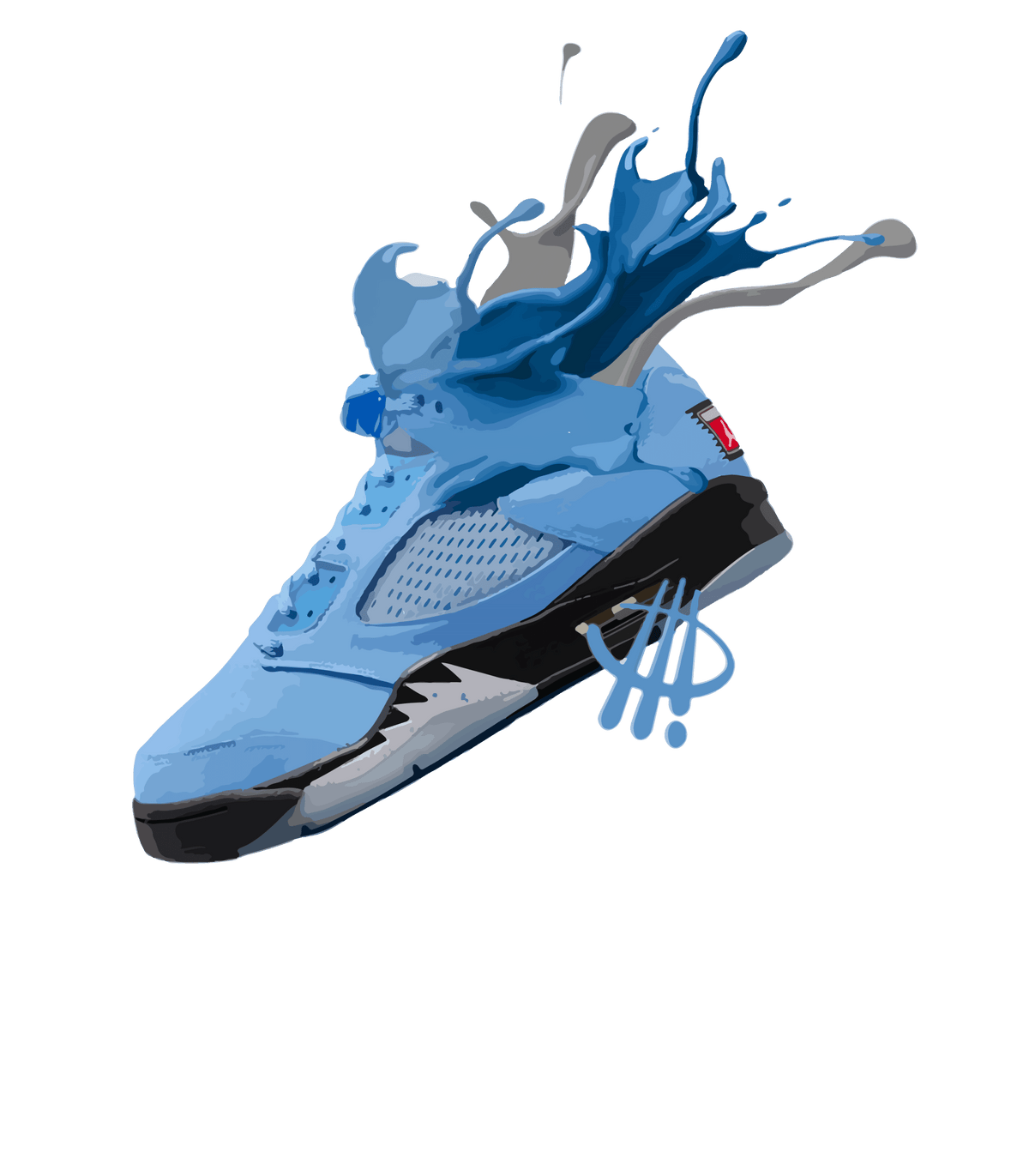 Air Jordan 5 “UNC” | illcurrency Black T-Shirt (SPLASH)