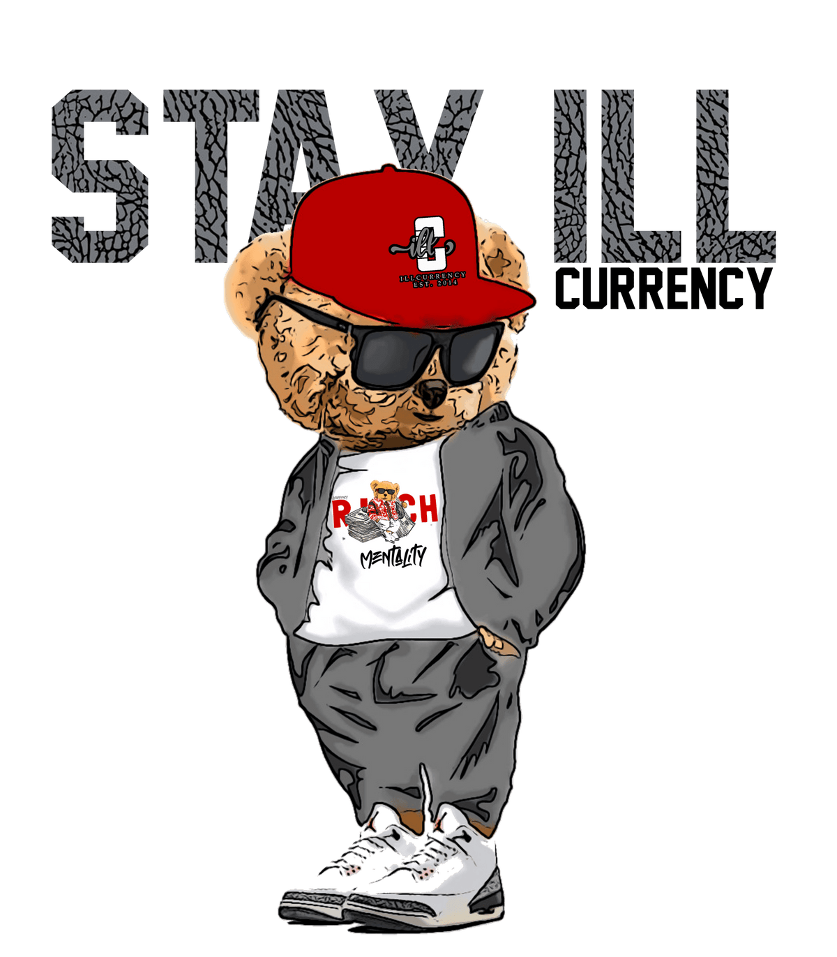 Air Jordan 3 “White Cement Reimagined” | illcurrency White T-Shirt (Stay ill Bear)