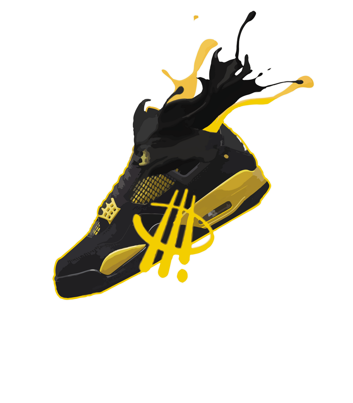 Air Jordan 4 "Thunder"| Illcurrency Black T-Shirt (SPLASH)