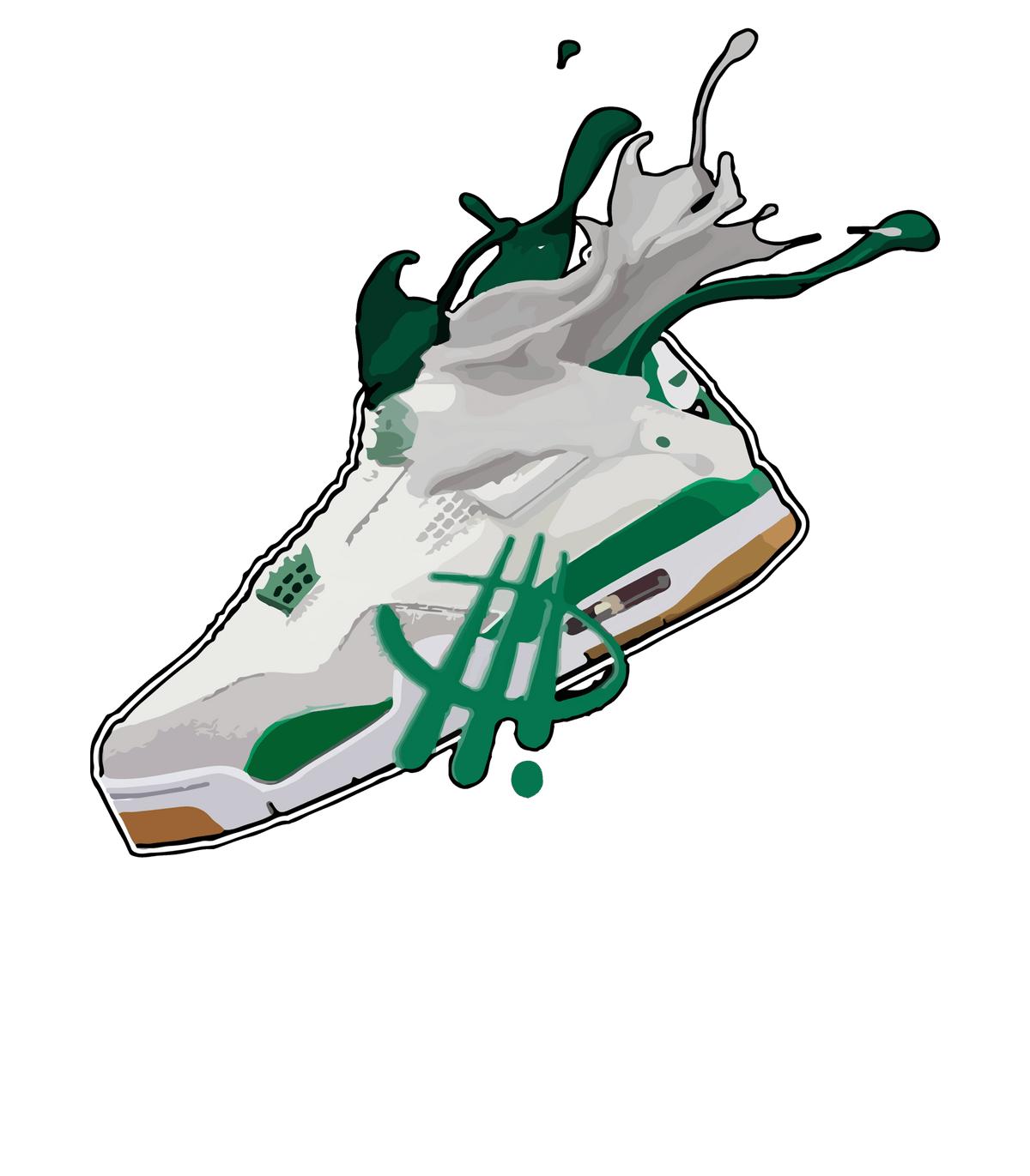 Nike SB x Air Jordan 4 “Pine Green” | illcurrency Black T-Shirt (SPLASH)
