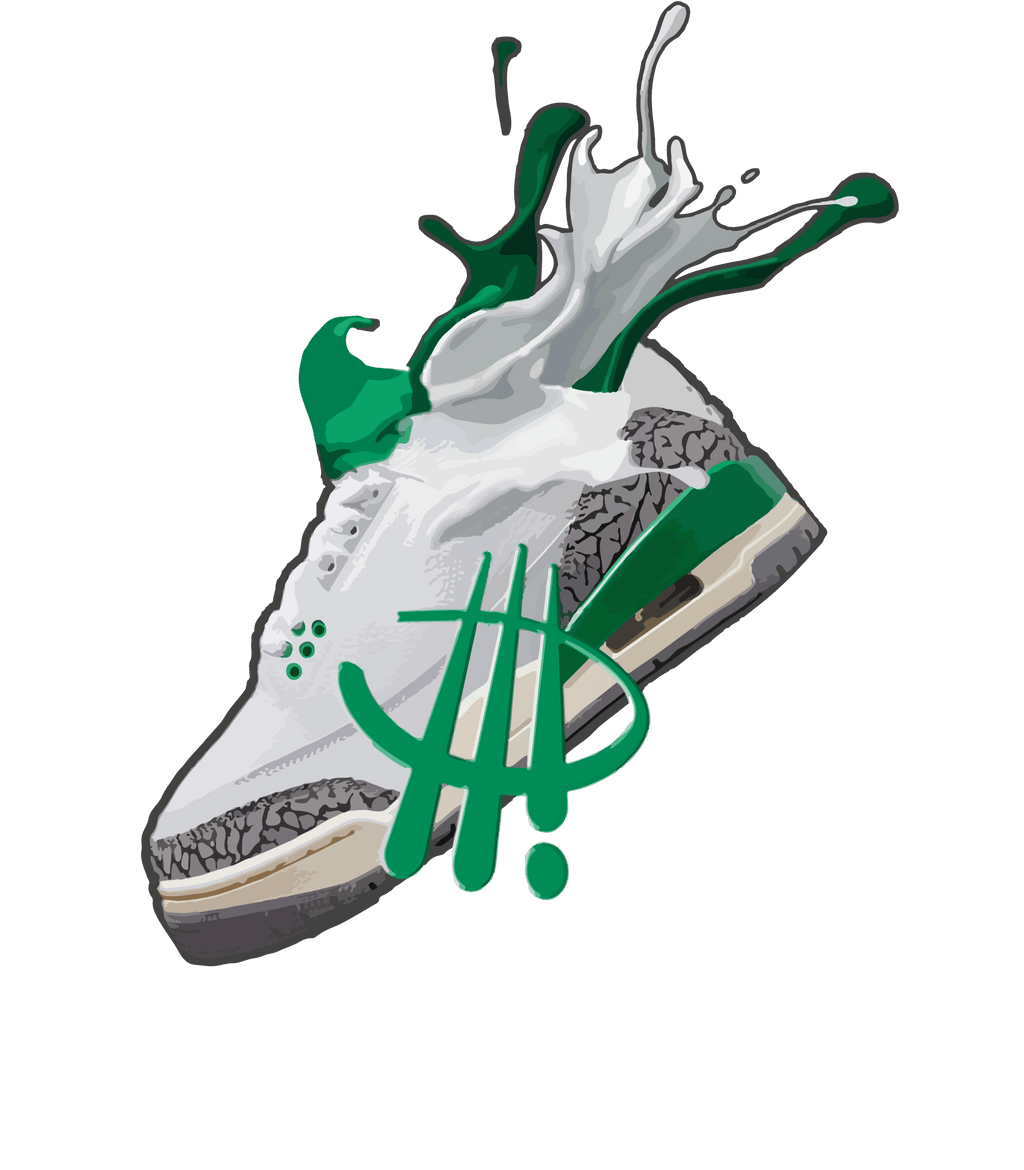 Air Jordan 3 “Lucky Green” | ILLCURRENCY Black T-Shirt (SPLASH)
