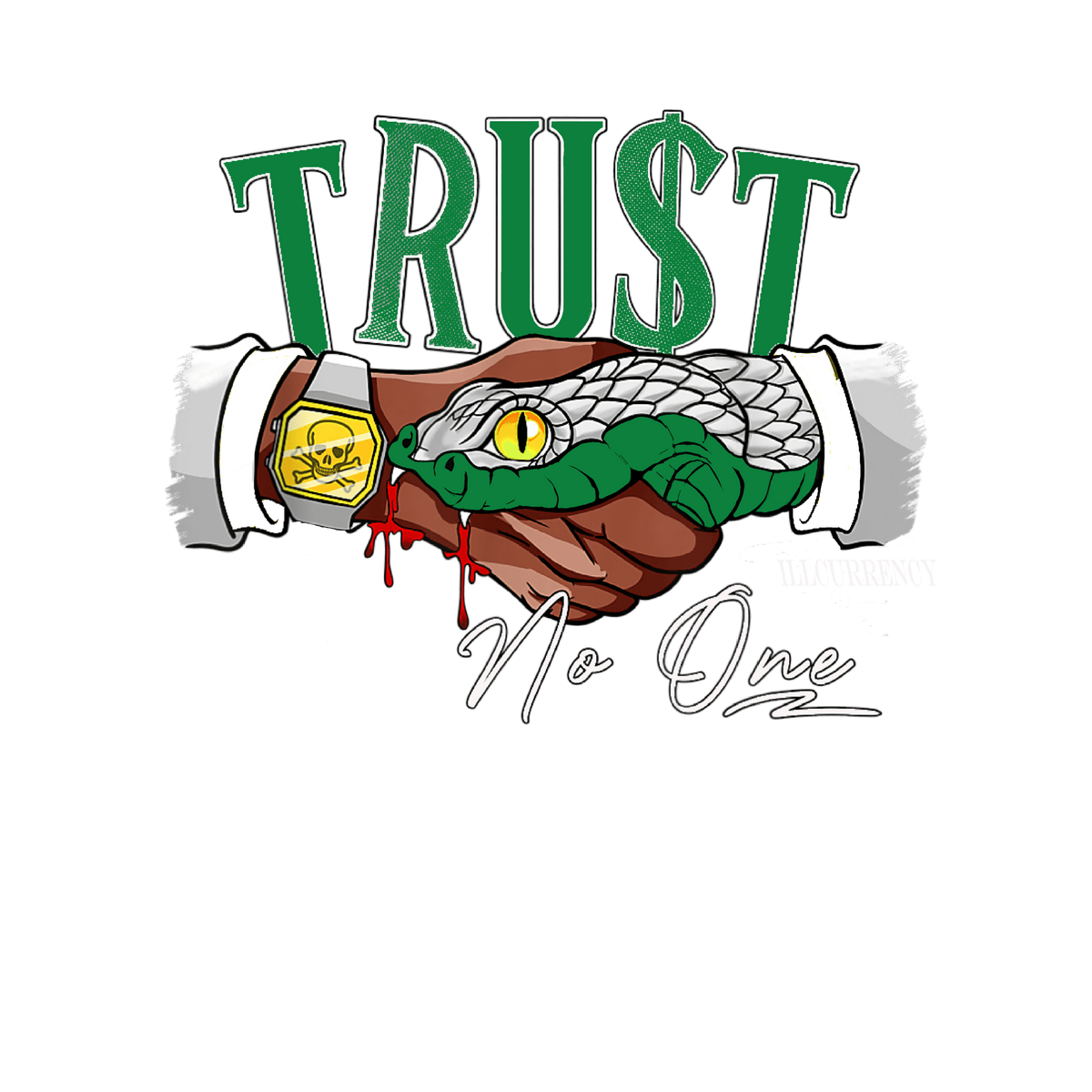Air Jordan 1 High OG “Lucky Green” | illcurrency Black T-Shirt (TRUST NO ONE)