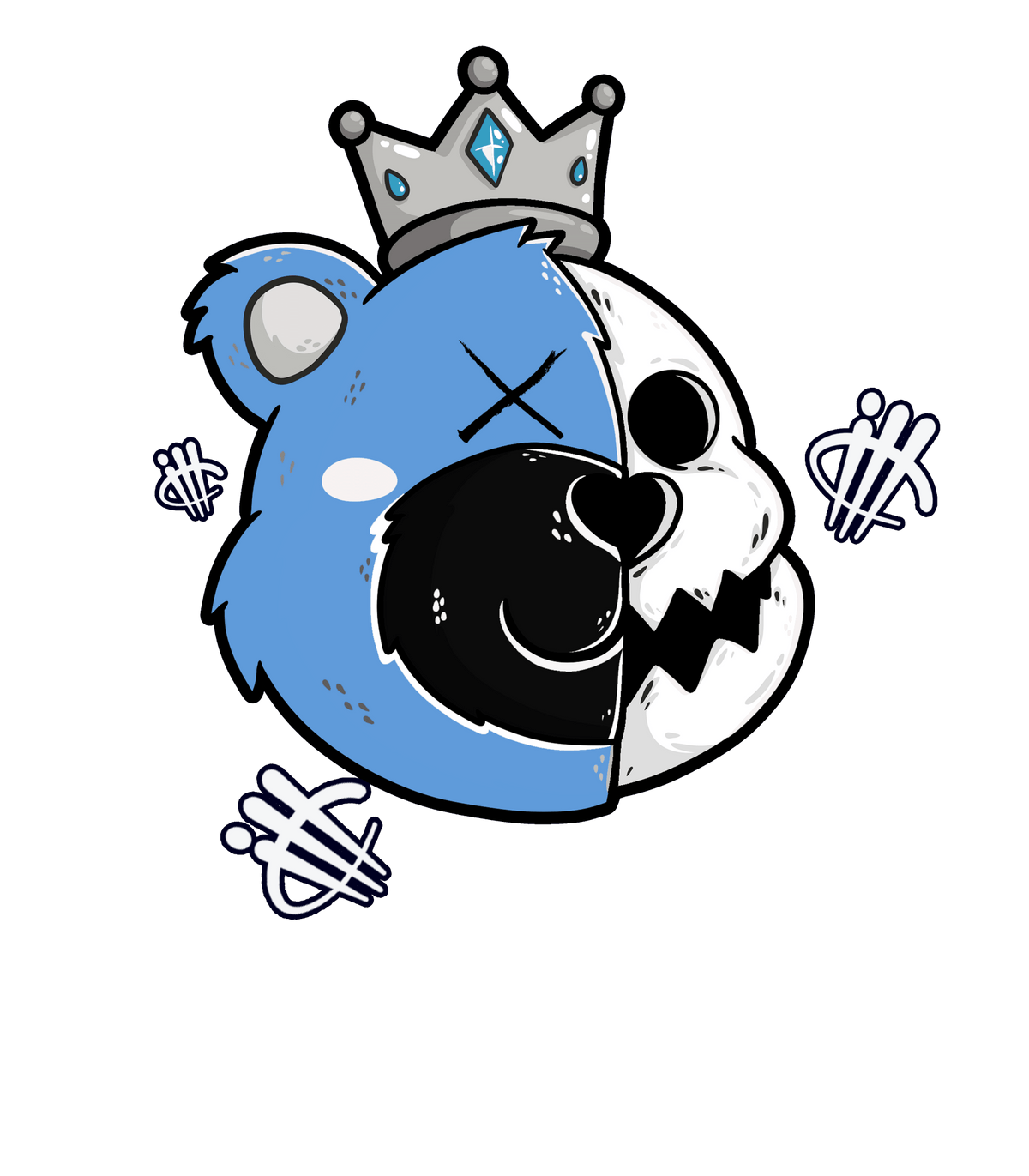 AIR JORDAN 1 HIGH OG “UNIVERSITY BLUE”| ILLCURRENCY Black T-Shirt (HALF KING BEAR)