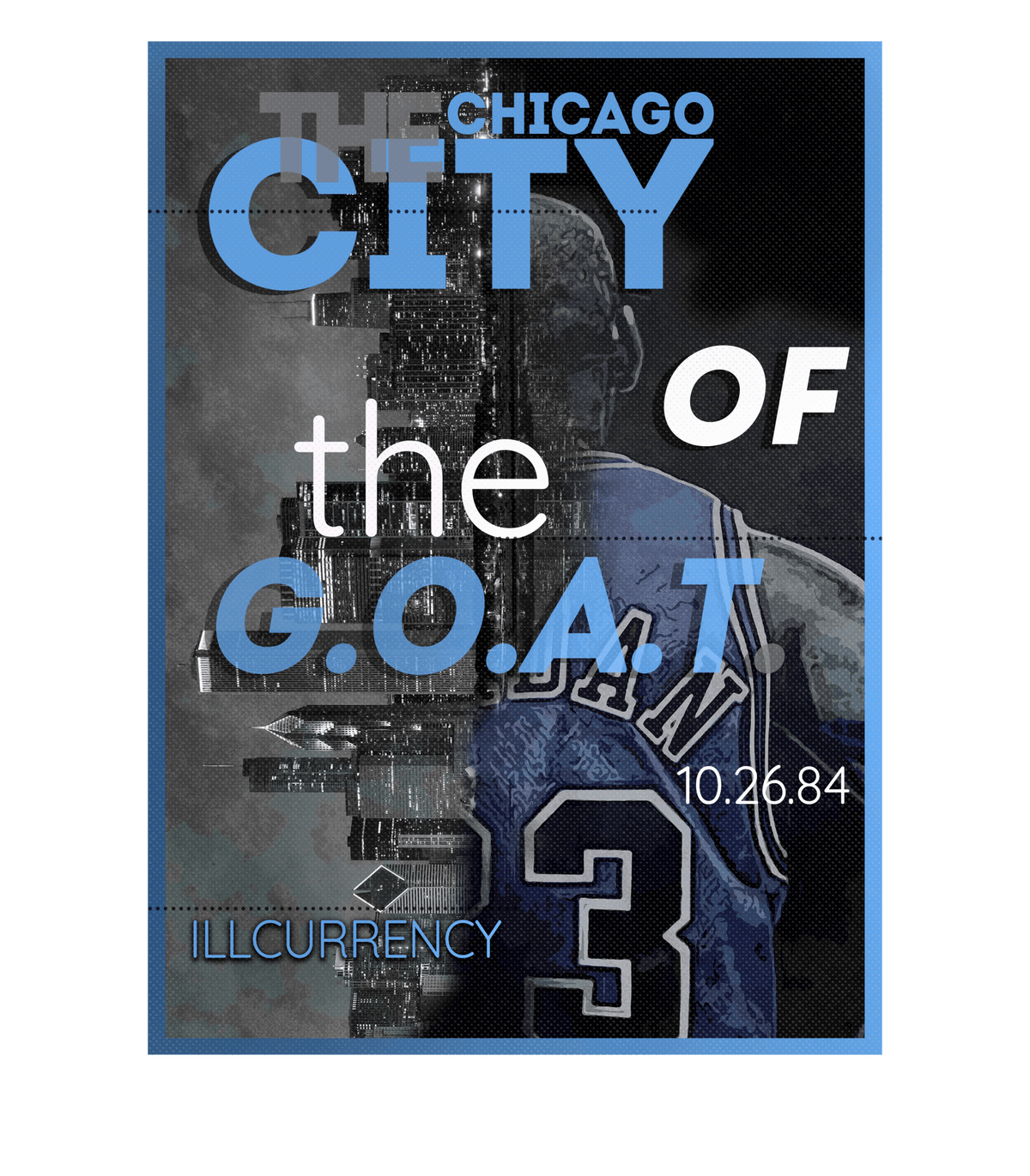 AIR JORDAN 1 HIGH OG “UNIVERSITY BLUE”| ILLCURRENCY Black T-Shirt (CITY OF THE GOAT)