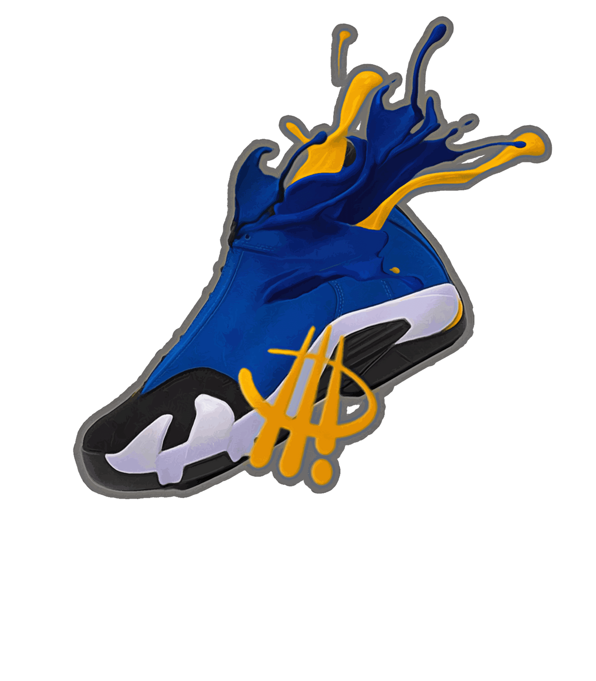 AIR JORDAN 14 LANEY |ILLCURRENCY White T-Shirt (SPLASH) product image 1
