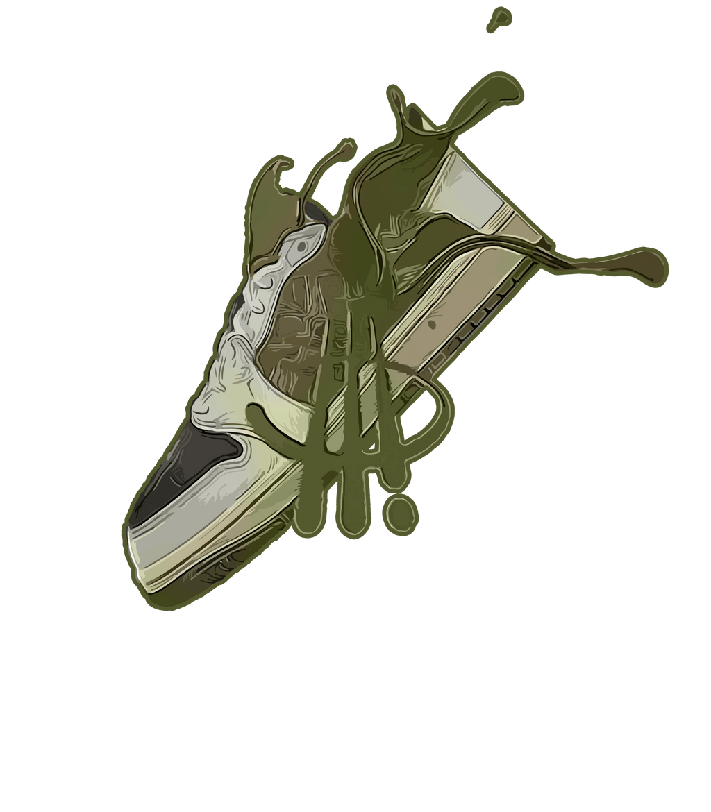 Travis Scott x Air Jordan 1 Low OG "Olive" WMNS | ILLCURRENCY White T-Shirt (SPLASH)