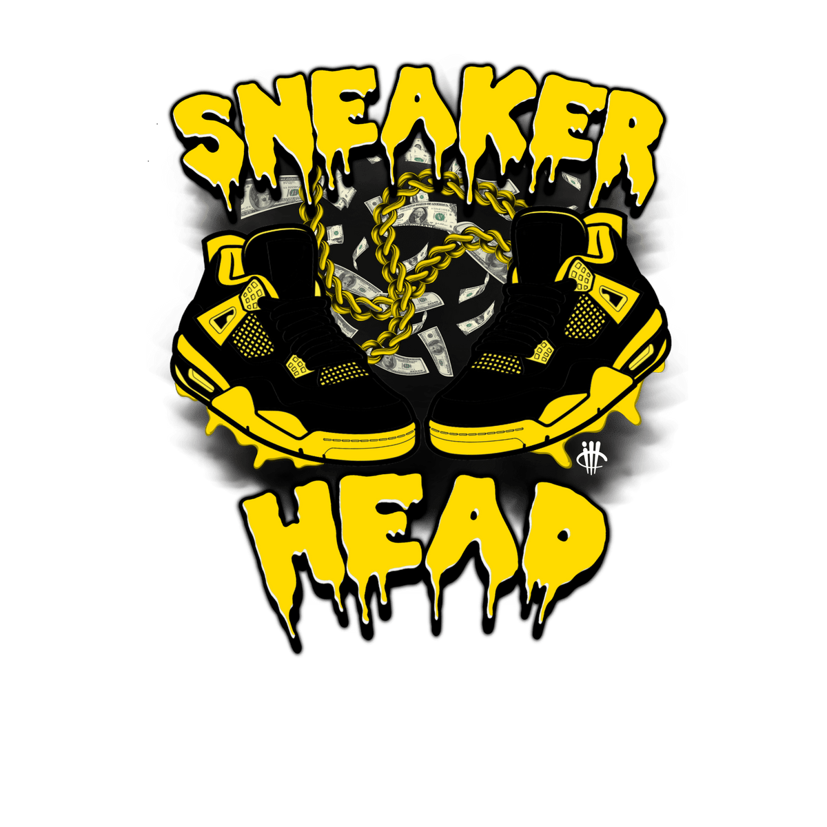 Air Jordan 4 "Thunder"| illcurrency White T-Shirt (sneaker head)