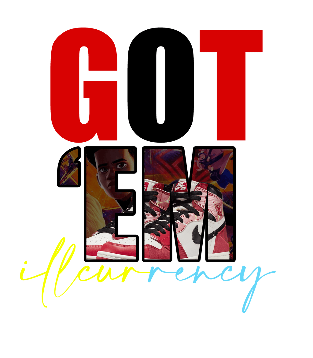 Air Jordan 1 High OG “Spider-Man: Across the Spider-Verse” | ILLCURRENCY White T-Shirt (Got Em)