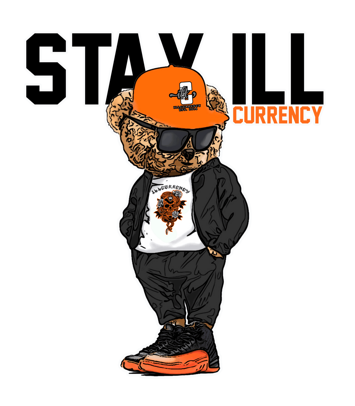 Air Jordan 12 “Brilliant Orange” | illcurrency White T-Shirt (Stay ill Bear)