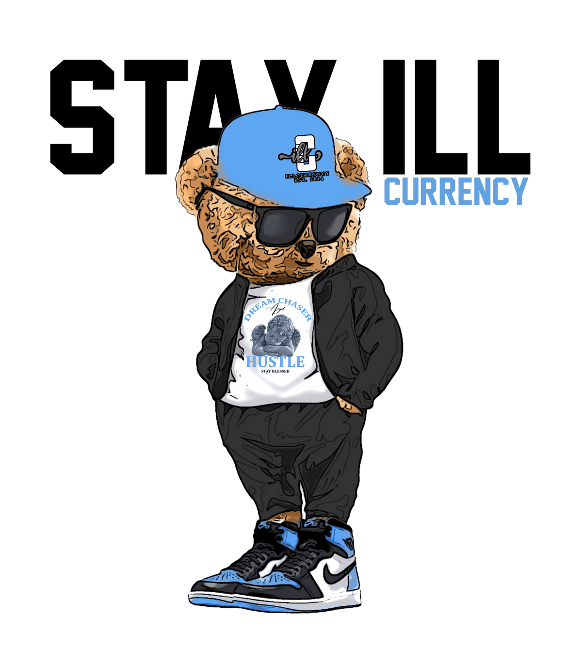 Air Jordan 1 "UNC Toe" | illcurrency White T-Shirt (Stay ill Bear)
