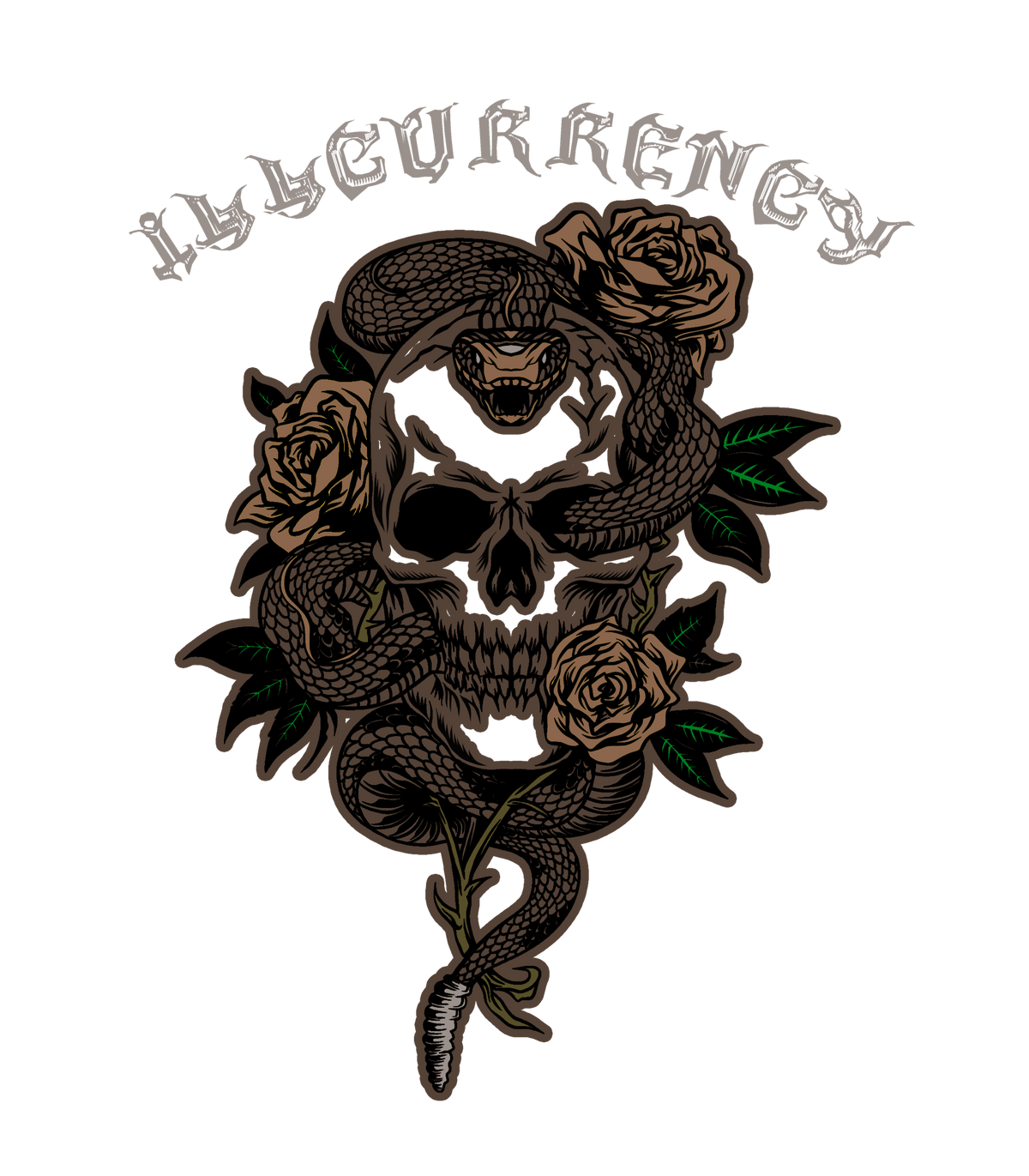 Air Jordan 3 "Palomino" | illcurrency Tan T-Shirt (Snake skeleton rose)