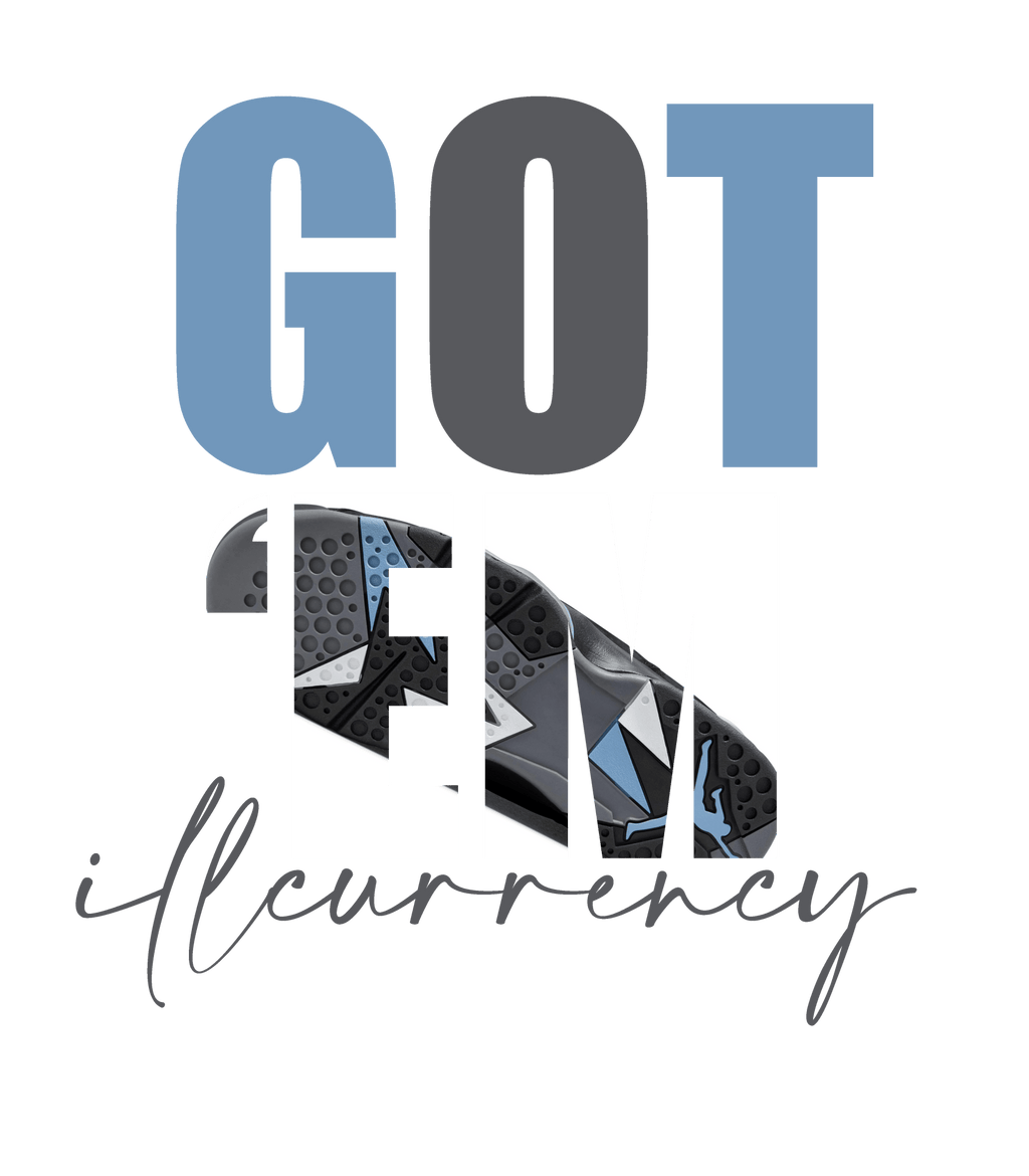 Air Jordan 7 “Chambray” | illcurrency Black T-Shirt (Got Em)