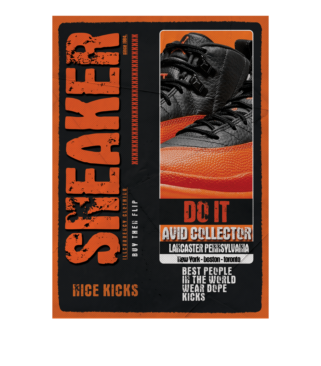 Air Jordan 12 Brilliant Orange - White T-Shirt (SNEAKERS COLLECTOR)
