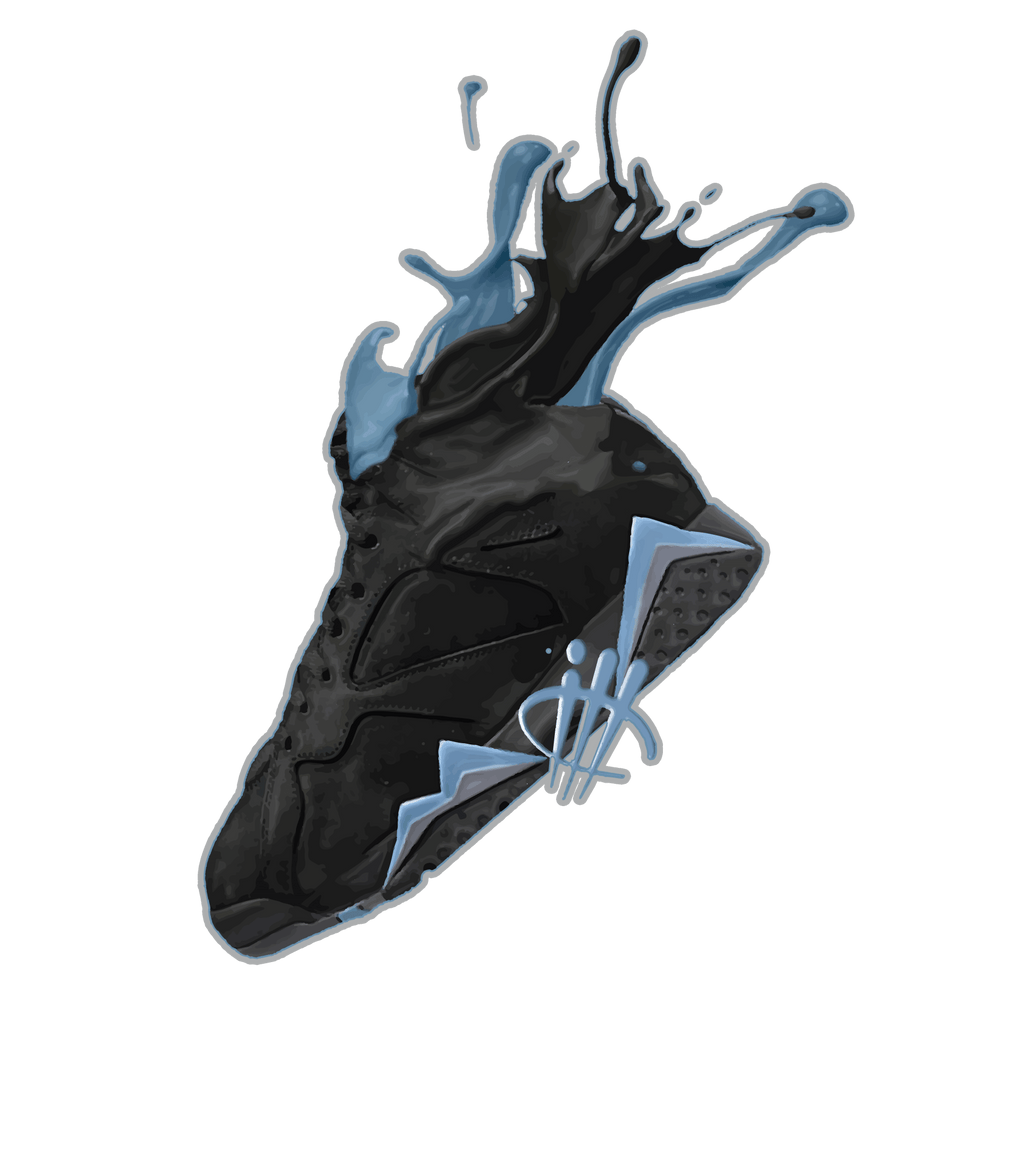 Air Jordan 7 Chambray - Black T-Shirt (SPLASH)